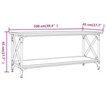 ZNTS Coffee Table Grey Sonoma 100x45x45 cm Engineered Wood and Iron 823315