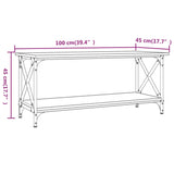 ZNTS Coffee Table Grey Sonoma 100x45x45 cm Engineered Wood and Iron 823315