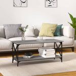 ZNTS Coffee Table Grey Sonoma 100x45x45 cm Engineered Wood and Iron 823315