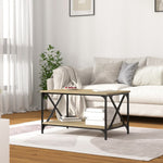 ZNTS Coffee Table Sonoma Oak 80x50x45 cm Engineered Wood and Iron 823318