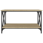 ZNTS Coffee Table Sonoma Oak 80x50x45 cm Engineered Wood and Iron 823318