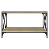 ZNTS Coffee Table Sonoma Oak 80x50x45 cm Engineered Wood and Iron 823318