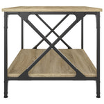 ZNTS Coffee Table Sonoma Oak 80x50x45 cm Engineered Wood and Iron 823318