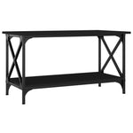 ZNTS Coffee Table Black 80x45x45 cm Engineered Wood and Iron 823322