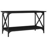 ZNTS Coffee Table Black 80x45x45 cm Engineered Wood and Iron 823322