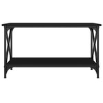 ZNTS Coffee Table Black 80x45x45 cm Engineered Wood and Iron 823322