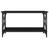 ZNTS Coffee Table Black 80x45x45 cm Engineered Wood and Iron 823322