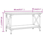 ZNTS Coffee Table Black 80x45x45 cm Engineered Wood and Iron 823322