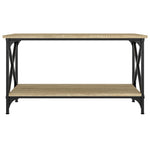 ZNTS Coffee Table Sonoma Oak 80x45x45 cm Engineered Wood and Iron 823323