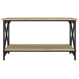 ZNTS Coffee Table Sonoma Oak 80x45x45 cm Engineered Wood and Iron 823323