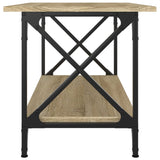 ZNTS Coffee Table Sonoma Oak 80x45x45 cm Engineered Wood and Iron 823323