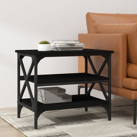 ZNTS Side Table Black 55x38x45 cm Engineered Wood 823332