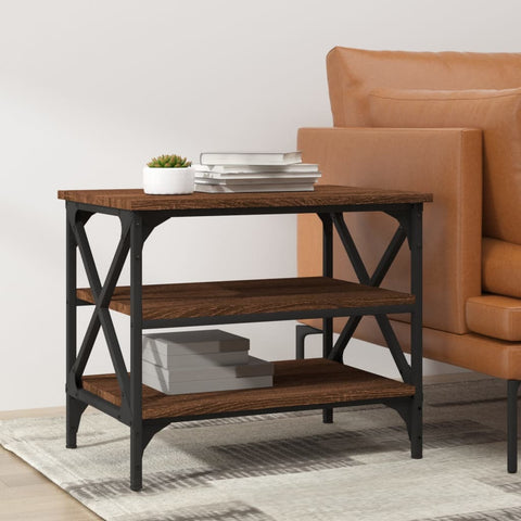 ZNTS Side Table Brown Oak 55x38x45 cm Engineered Wood 823336