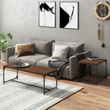 ZNTS Coffee Tables 2 pcs Brown Oak Engineered Wood 823341