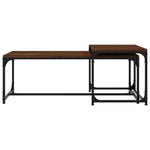 ZNTS Coffee Tables 2 pcs Brown Oak Engineered Wood 823341