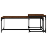ZNTS Coffee Tables 2 pcs Brown Oak Engineered Wood 823341