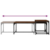 ZNTS Coffee Tables 2 pcs Brown Oak Engineered Wood 823341