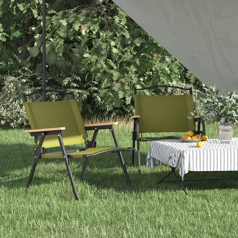 ZNTS Camping Chairs 2 pcs Green 54x43x59cm Oxford Fabric 319483