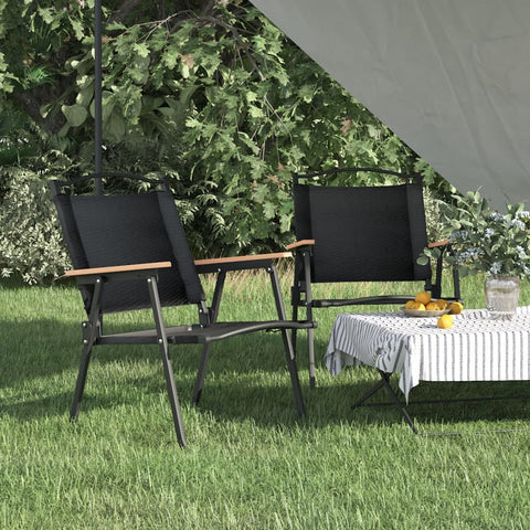 ZNTS Camping Chairs 2 pcs Black 54x55x78 cm Oxford Fabric 319485