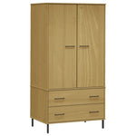 ZNTS Wardrobe with Metal Legs Brown 90x55x172.5 cm Solid Wood OSLO 350988