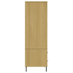 ZNTS Wardrobe with Metal Legs Brown 90x55x172.5 cm Solid Wood OSLO 350988