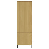ZNTS Wardrobe with Metal Legs Brown 90x55x172.5 cm Solid Wood OSLO 350988