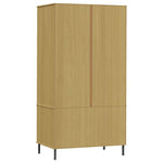 ZNTS Wardrobe with Metal Legs Brown 90x55x172.5 cm Solid Wood OSLO 350988