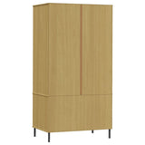 ZNTS Wardrobe with Metal Legs Brown 90x55x172.5 cm Solid Wood OSLO 350988
