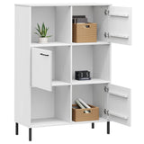 ZNTS Bookcase with Metal Legs White 90x35x128.5 cm Solid Wood OSLO 351014