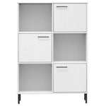 ZNTS Bookcase with Metal Legs White 90x35x128.5 cm Solid Wood OSLO 351014