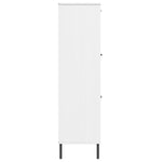 ZNTS Bookcase with Metal Legs White 90x35x128.5 cm Solid Wood OSLO 351014