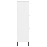 ZNTS Bookcase with Metal Legs White 90x35x128.5 cm Solid Wood OSLO 351014