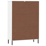 ZNTS Bookcase with Metal Legs White 90x35x128.5 cm Solid Wood OSLO 351014