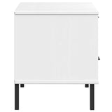 ZNTS TV Cabinet with Metal Legs White Solid Wood Pine OSLO 351023