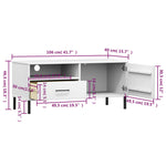 ZNTS TV Cabinet with Metal Legs White Solid Wood Pine OSLO 351023