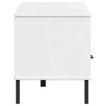 ZNTS TV Cabinet with Metal Legs White Solid Wood Pine OSLO 351029