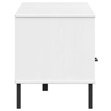 ZNTS TV Cabinet with Metal Legs White Solid Wood Pine OSLO 351029