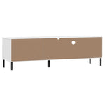 ZNTS TV Cabinet with Metal Legs White Solid Wood Pine OSLO 351029