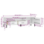 ZNTS TV Cabinet with Metal Legs White Solid Wood Pine OSLO 351029