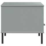 ZNTS Coffee Table with Metal Legs Grey 85x50x45 cm Solid Wood OSLO 351034