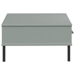 ZNTS Coffee Table with Metal Legs Grey Solid Wood Pine OSLO 351037
