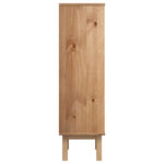 ZNTS Shoe Cabinet OTTA with 3 Drawers Brown&Grey Solid Wood Pine 351310