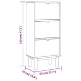ZNTS Shoe Cabinet OTTA with 3 Drawers Brown&Grey Solid Wood Pine 351310