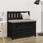 ZNTS Bench Black 80x41x77 cm Solid Wood Pine 823553
