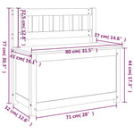 ZNTS Bench Black 80x41x77 cm Solid Wood Pine 823553