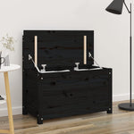 ZNTS Bench Black 80x41x77 cm Solid Wood Pine 823553