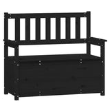 ZNTS Bench Black 112.5x51.5x96.5 cm Solid Wood Pine 823563