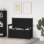 ZNTS Bench Black 112.5x51.5x96.5 cm Solid Wood Pine 823563