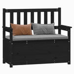 ZNTS Bench Black 112.5x51.5x96.5 cm Solid Wood Pine 823563