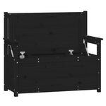 ZNTS Bench Black 112.5x51.5x96.5 cm Solid Wood Pine 823563